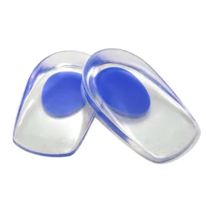 Digital Shoppy 1 Pair Heel Support Pad Gel Silicone Shock Cushion Orthotic Increased Insoles Plantar Care Foot Inserts Soft Half Height(Blue)
