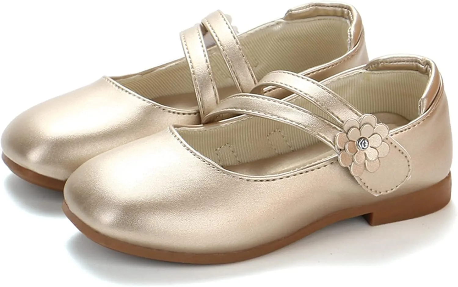 Girl's Mary Jane Rhinestone Buckle Ballerina Flats Moccasins Rubber Sole Mary Jane Crib Shoes Bow Fringe Moccasins