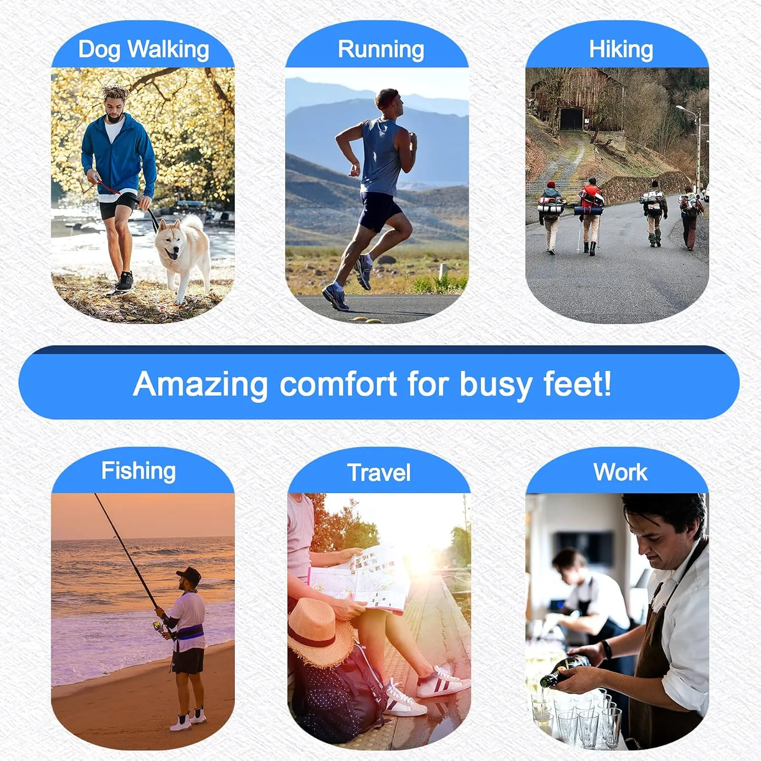 Memory Foam Insoles for Men, Replacement Shoe Inserts for Work Boot, Running Shoes, Hiking Shoes, Sneaker, Cushion Shoe Insoles Shock Absorbing for Foot Pain Relief, Comfort Inner Soles Grey US 10