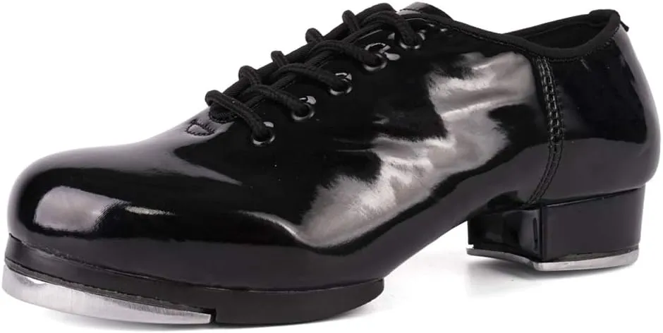 Men's Tap Shoes Jazz Lace Up Split Sole Tap Dancing Shoes