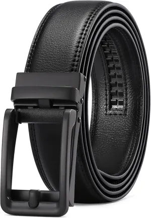 SENDEFN Men's Leather Dress Casual Belt 1 3/8" Automatic Adjustable Click Buckle Belts with Gift Box