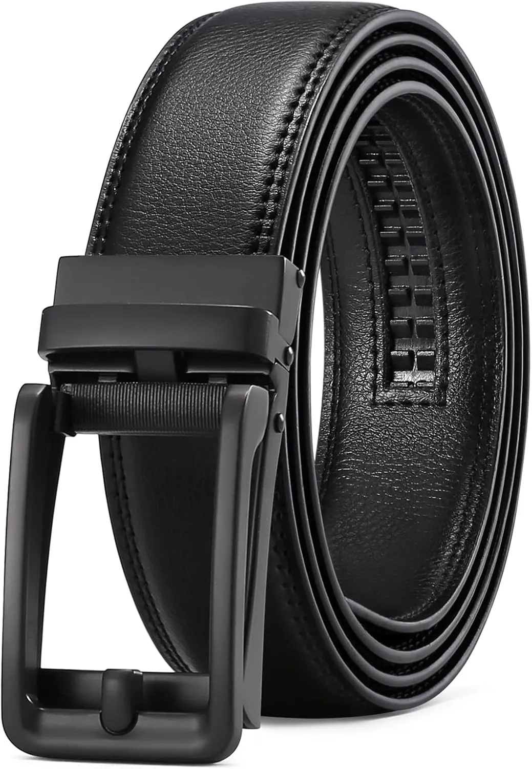 SENDEFN Men's Leather Dress Casual Belt 1 3/8" Automatic Adjustable Click Buckle Belts with Gift Box