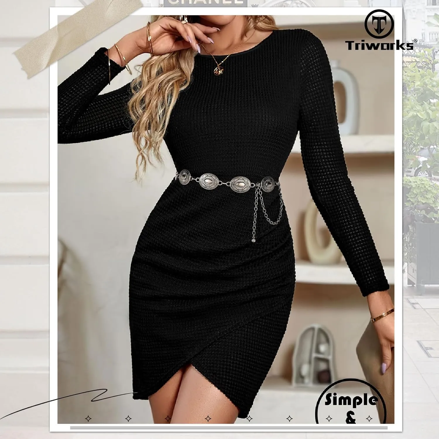Western Belts for Women, Cowgirl Gold Chain Belt, Metal Concho Belts for women Dresses Jeans Country Concert Outfit