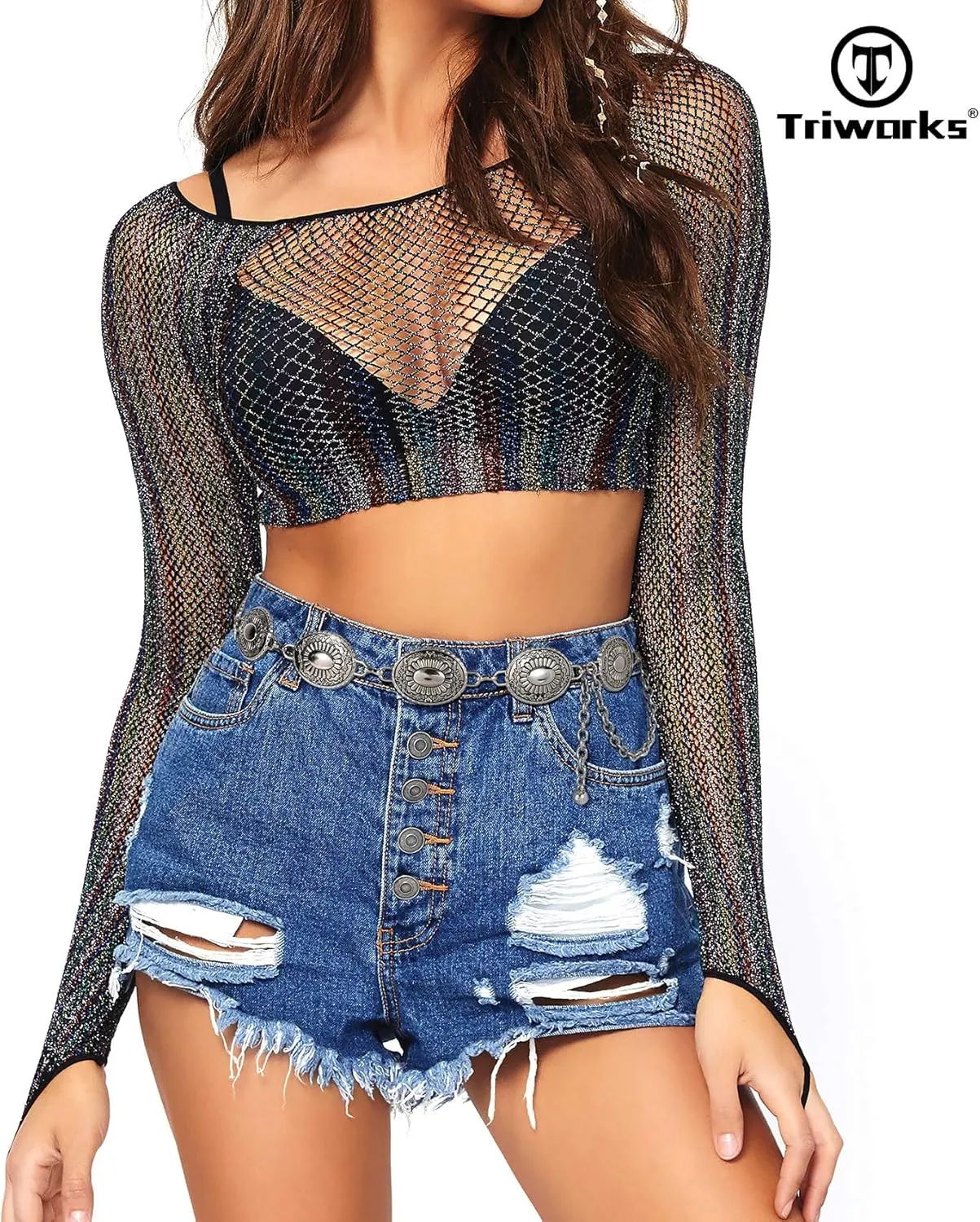 Western Belts for Women, Cowgirl Gold Chain Belt, Metal Concho Belts for women Dresses Jeans Country Concert Outfit