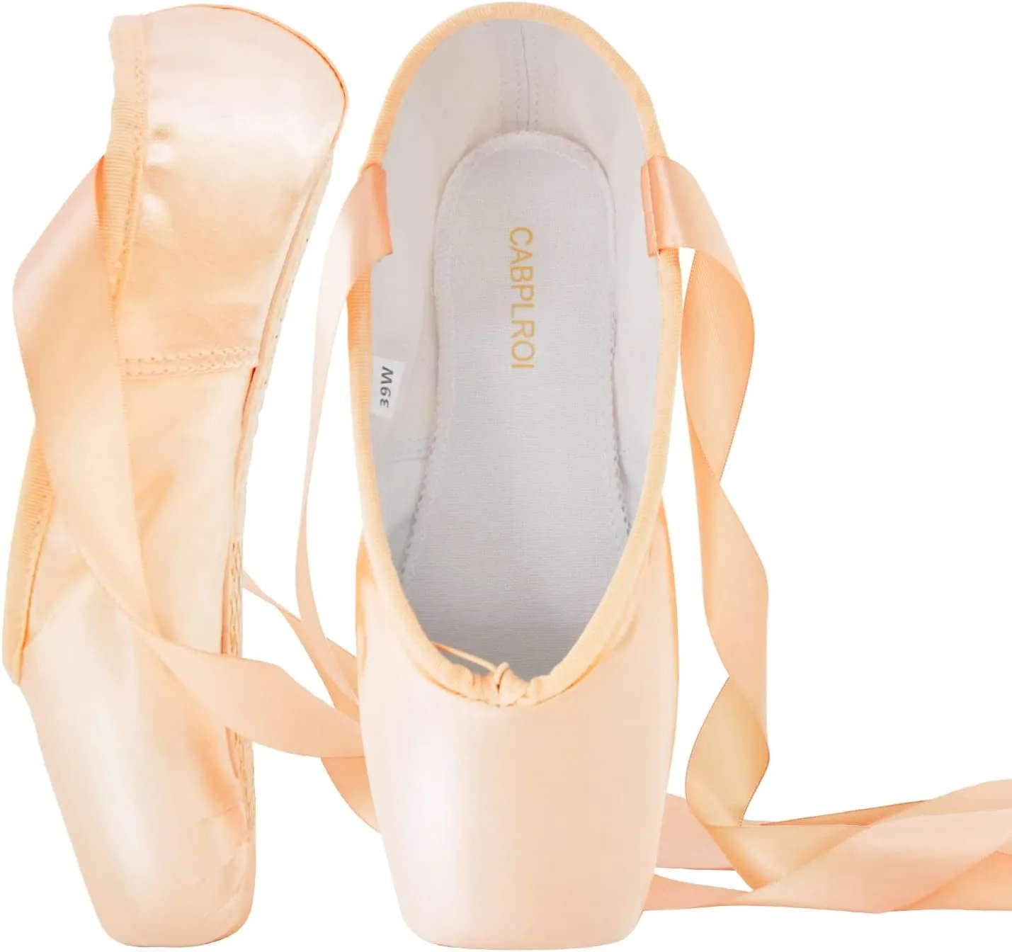 Women's Ballerina Shoes Professional Ballet Dance Satin Pointe Shoes for Girls with Bag and Toe Pads