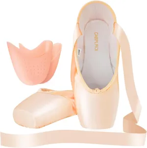 Women's Ballerina Shoes Professional Ballet Dance Satin Pointe Shoes for Girls with Bag and Toe Pads