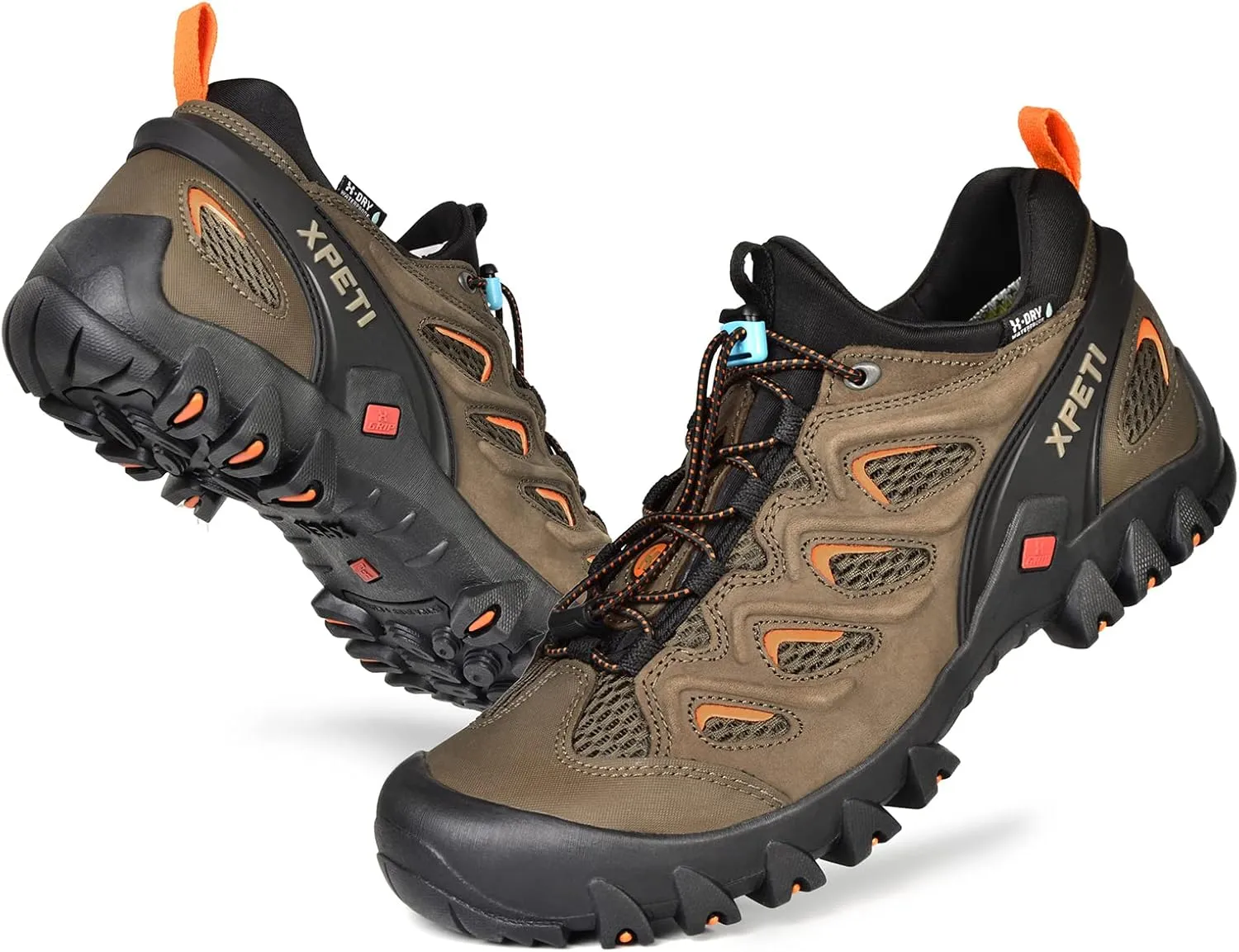 XPETI Mens Pathfinder Low Stretch Waterproof Hiking Shoes